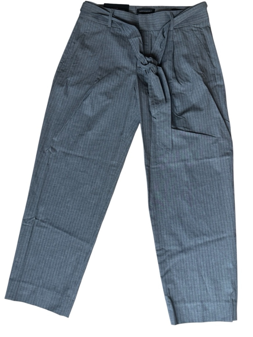 Banana Republic NWT Gray Pinstripe Avery Pants Removable Toe Belt 6